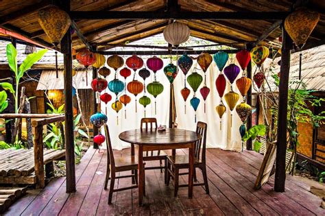 Premium Photo | Traditional Lao style house with Chinese lanterns ...