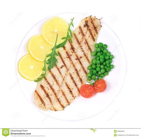 Pangasius fillet on plate. stock photo. Image of food - 39820384