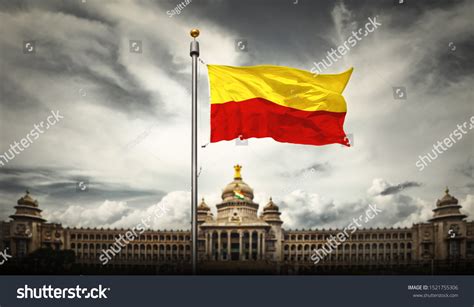 Karnataka Waving Flag Vidhana Soudha Stock Photo 1521755306 | Shutterstock