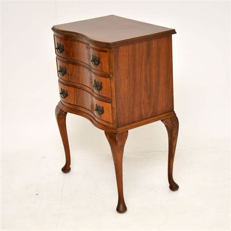 Antique Figured Walnut Side Table with 3 Drawers | Marylebone Antiques