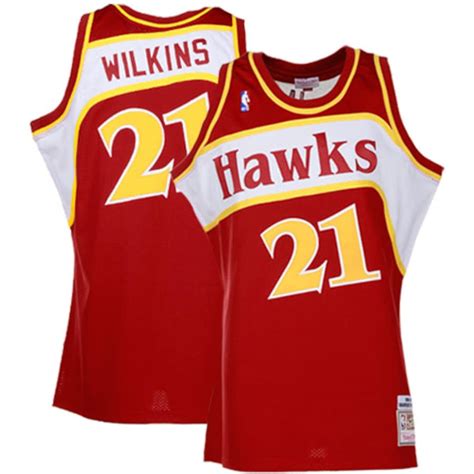 Mitchell & Ness Dominique Wilkins Atlanta Hawks Hardwood Classics Authentic Throwback Jersey-Red