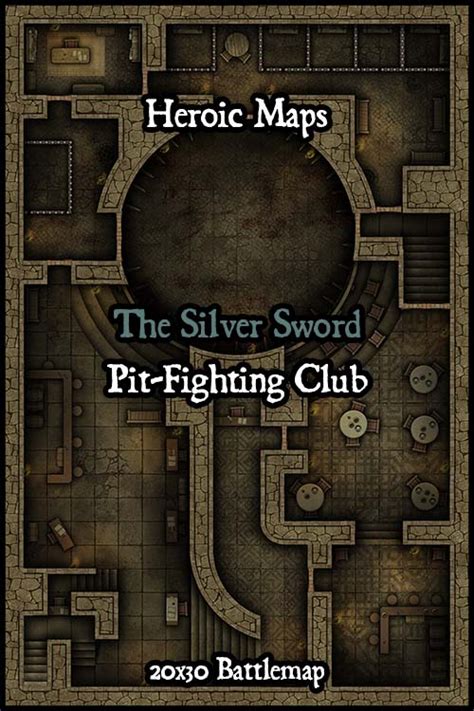 Heroic Maps - The Silver Sword Pit-Fighting Club battlemap - BoLS GameWire