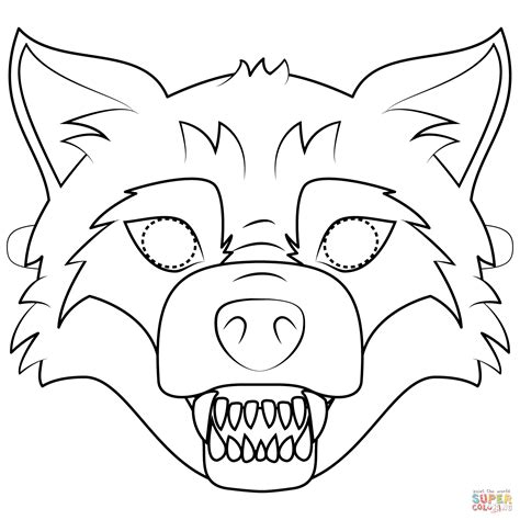 Big Bad Wolf Mask coloring page | Free Printable Coloring Pages