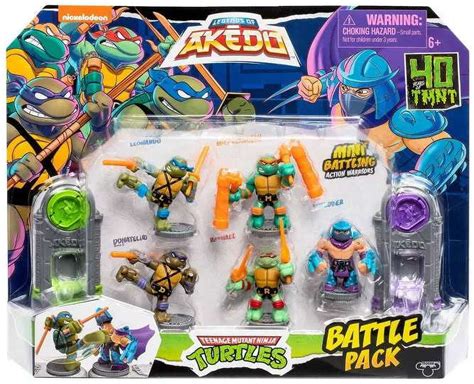 Legends of Akedo - 40yrs TMNT: Leonardo, Michelangelo, Donatello, Raphael & Shredder Mini Battle ...