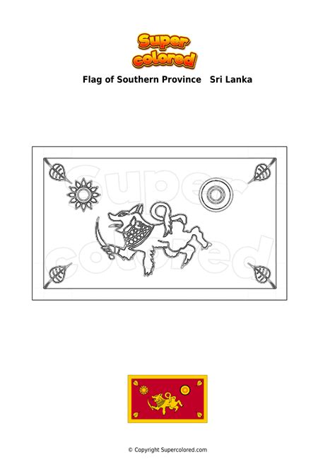 Coloring page Flag of Southern Province Sri Lanka - Supercolored.com