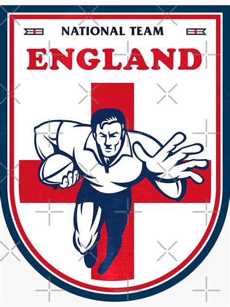 "England Rugby Team" Sticker by Salukeart | Redbubble