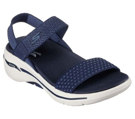 Skechers Arch Fit Go Walk Sandals NVY Navy Womens Comfortable Sandals ...