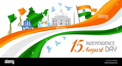 India Independence Day banner. Celebration 15 th of August Stock Vector ...