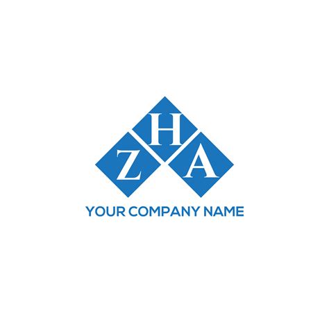 ZHA letter logo design on WHITE background. ZHA creative initials letter logo concept. ZHA ...