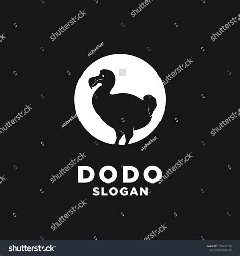 Dodo Bird Logo Black Icon Design Stock Vector (Royalty Free) 1553261756 ...