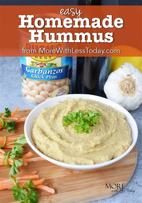 Easy Homemade Hummus Recipe Made with Garbanzo Beans