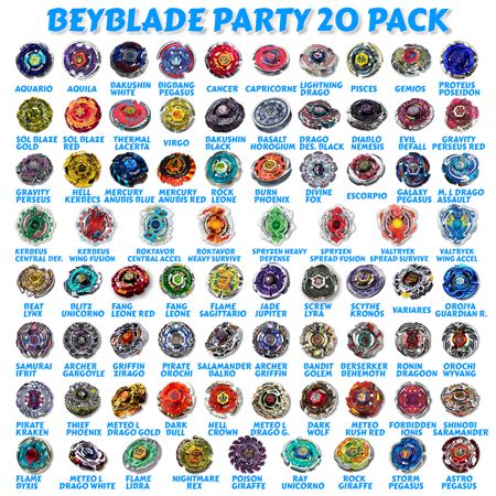 Gyro Battling Tops Party 20 Pack Metal Masters, Metal Fury, Metal ...