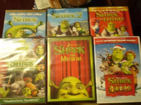 (6) DREAMWORKS SHREK DVD Lot: Shrek 1, 2, 3 & 4 (NEW) + Christmas ...