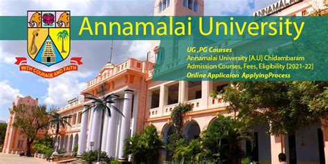 Annamalai University Admission 2021 [Tamil Nadu], Courses, Fees ...