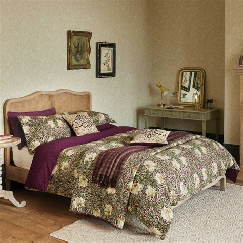 NEW William Morris & Co Single Duvet Cover Pimpernel Aubergine Purple ...