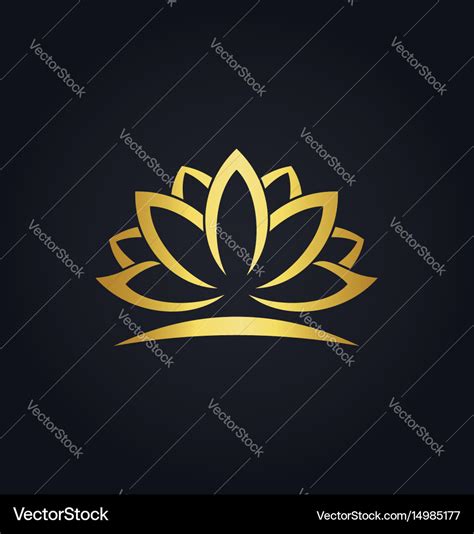 Lotus flower beauty gold logo Royalty Free Vector Image