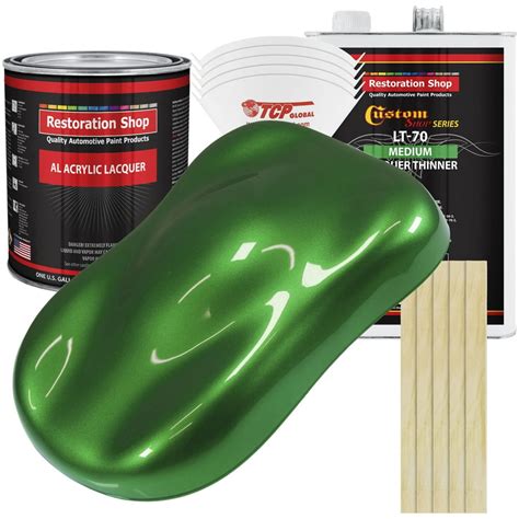 Restoration Shop - Gasser Green Metallic Acrylic Lacquer Auto Paint - Complete Gallon Paint Kit ...