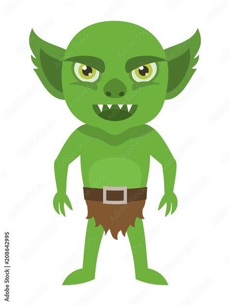 Cartoon goblin character isolated on white background Stock ベクター | Adobe Stock