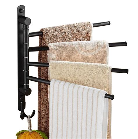 ELLO&ALLO Oil Rubbed Bronze Towel Bars for Bathroom Wall Mounted Swivel Towel Rack Holder with ...