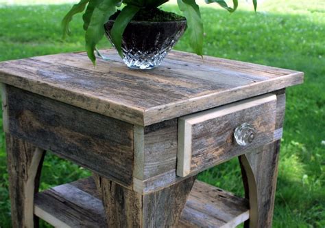 Gray Wood End Table. Natural Finish End Table. Reclaimed Wood - Etsy