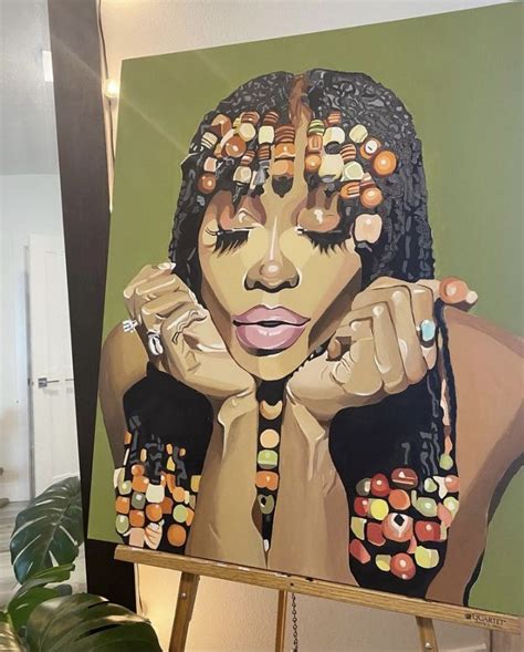 SZA Painting | Art inspiration painting, Color drawing art, Black art ...