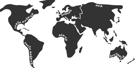 World Map Divided into Six Continents Vector Images (45)