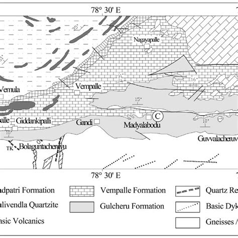 (A) Geological map of the southern Indian Peninsula showing location of ...