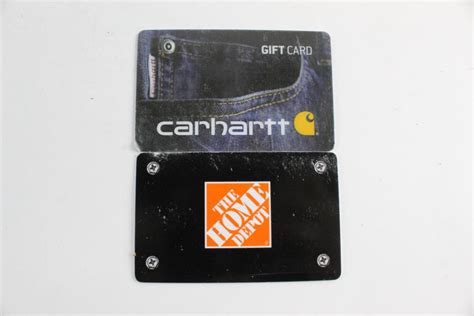 THe Home Depot And Carhartt Gift Cards, $62.56, 2 Pieces | Property Room