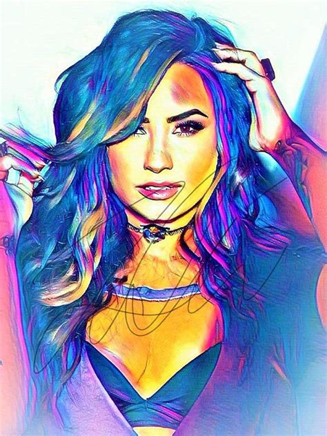 Demi Lovato Abstract Drawing PRINT Wall Art Painting Hand Demi Lovato ...