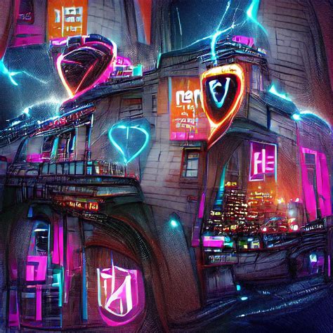 ArtStation - Neon City with a few hearts (Free) | Artworks