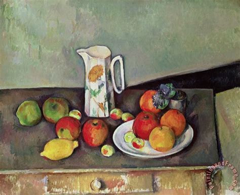 Paul Cezanne Still life with milkjug and fruit painting - Still life ...