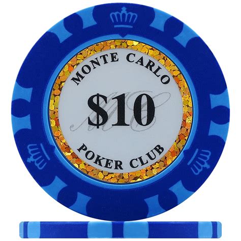 Monte Carlo Poker Chips - Blue $10 (Roll of 25)