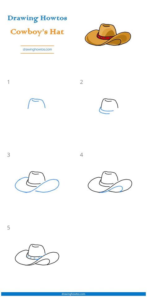 How to Draw a Cowboy Hat - Step by Step Easy Drawing Guides - Drawing Howtos | Cowboy hats ...