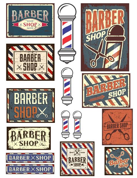 Vintage Barber Signs Digital Download Ephemera Junk - Etsy