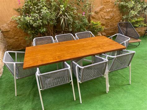 X star Dining Table | Wood And Metal Egypt OutDoor Furniture from WAME