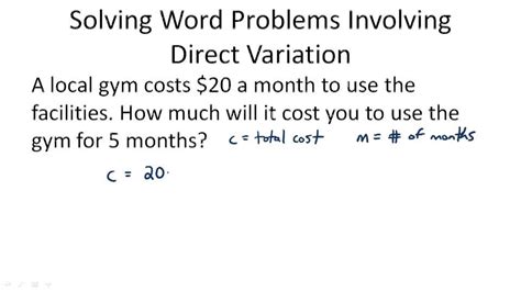 Applying Direct Variation - Example 1