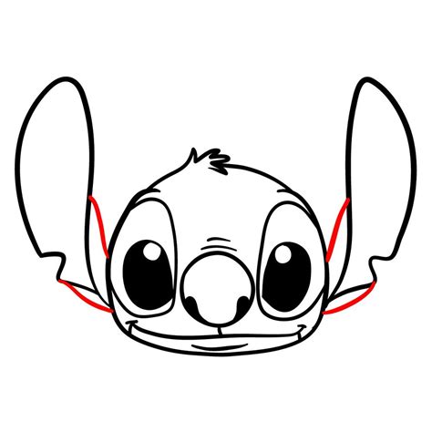 How to draw Stitch's head - Sketchok easy drawing guides