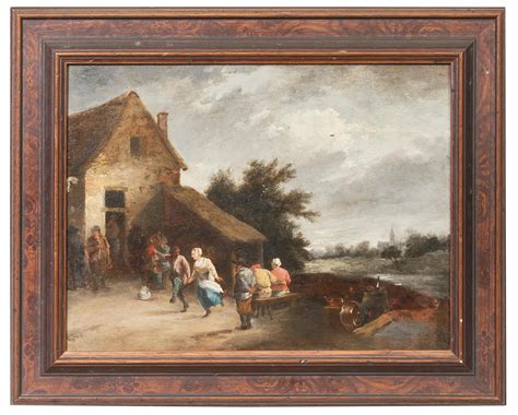 At Auction: Circle of David Teniers the Younger, Dutch, 17th Century, Peasant figures dancing ...