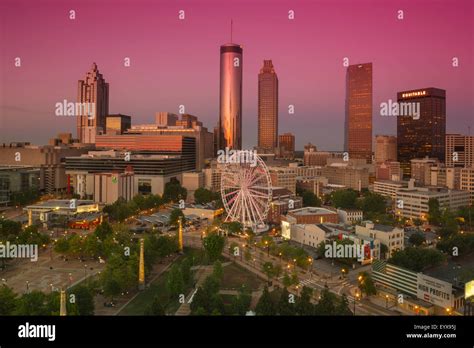 SKYVIEW FERRIS WHEEL CENTENNIAL OLYMPIC PARK DOWNTOWN SKYLINE ATLANTA ...