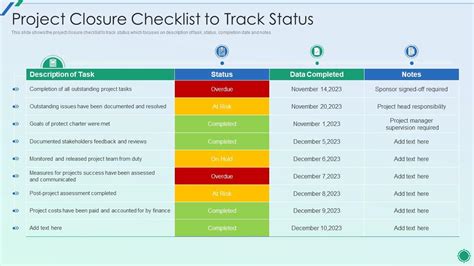 Project Closure Checklist Excel Template - prntbl ...