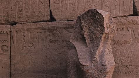 Statues In The Ancient Karnak Temple, Egypt 23572391 Stock Video at Vecteezy