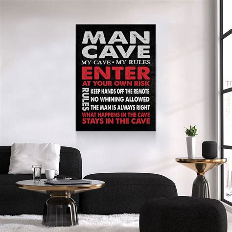 Man Cave Sign Canvas Wall Art Man Cave Decor Man Cave Gift - Etsy