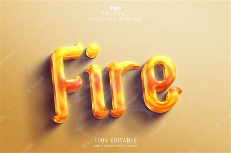 Premium PSD | Fire 3D PSD Editable Text Effect Design