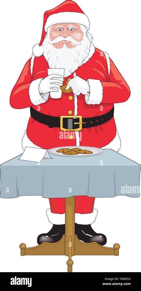 Santa Eating Cookies Vector Illustration Stock Vector Image & Art - Alamy