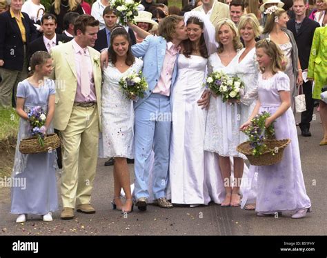 Jamie Oliver with new wife Juliette June 2000 at their wedding at All ...