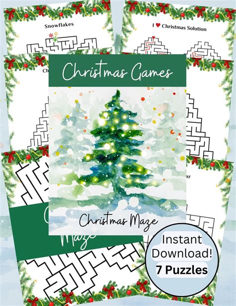 Christmas Maze, Christmas Maze Game, Printable Christmas Activity ...