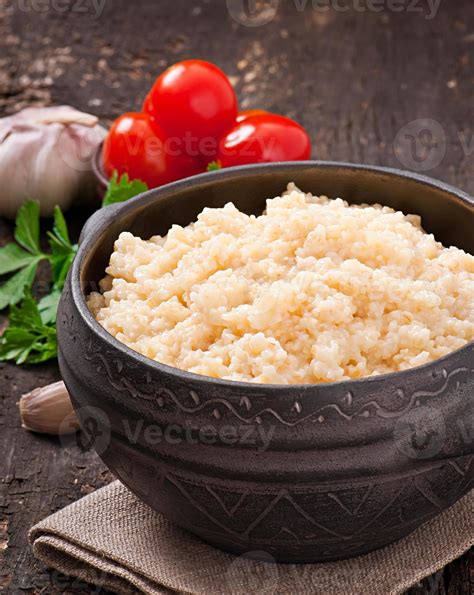 Wheat tasty porridge 7227899 Stock Photo at Vecteezy