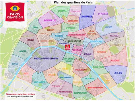 Carte et plan des quartiers de Paris à télécharger – PARISCityVISION ...