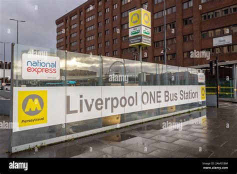 Liverpool One Bus Station sign, Canning Place, Liverpool Stock Photo ...