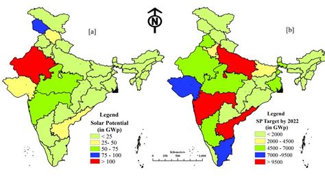 [a] Showing state wise solar potential of India and [b] shows solar... | Download Scientific Diagram